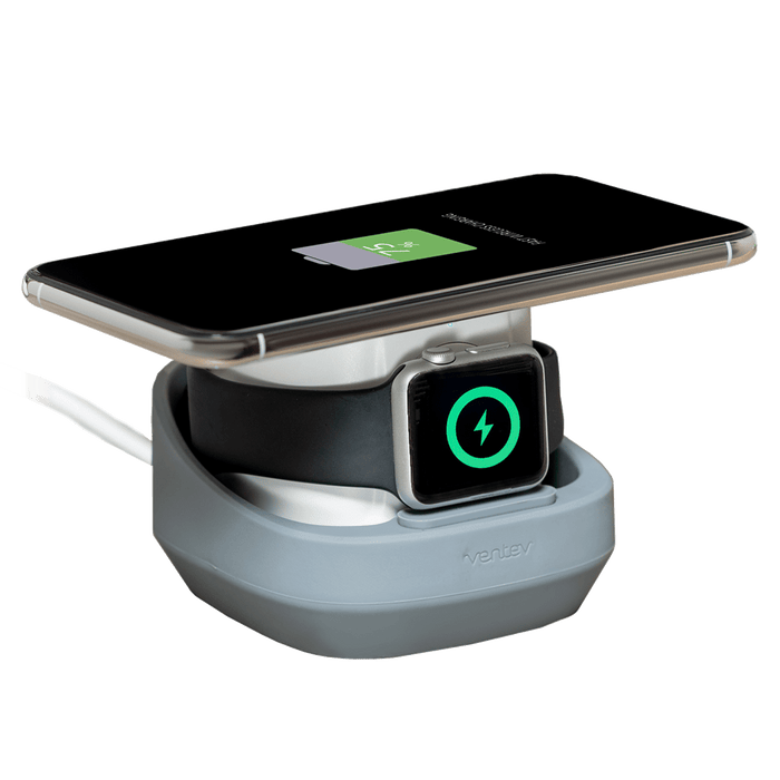 Ventev wireless watchdock duo Wireless Charging Pad 10W and Apple Watch Charger White and Gray