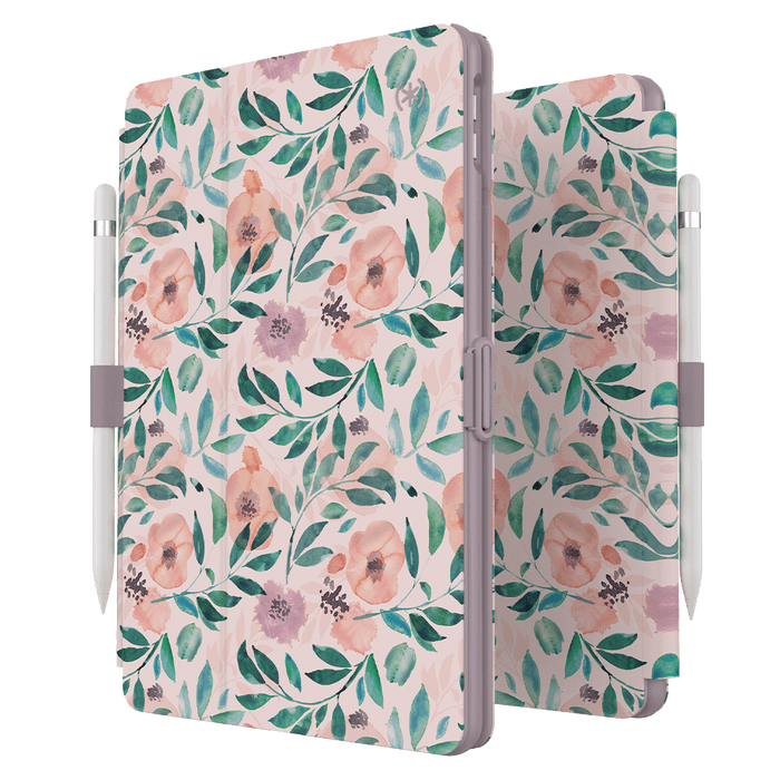 Speck Balance Folio Case for Apple iPad 10.2 Watercolor Roses and Washed Lilac