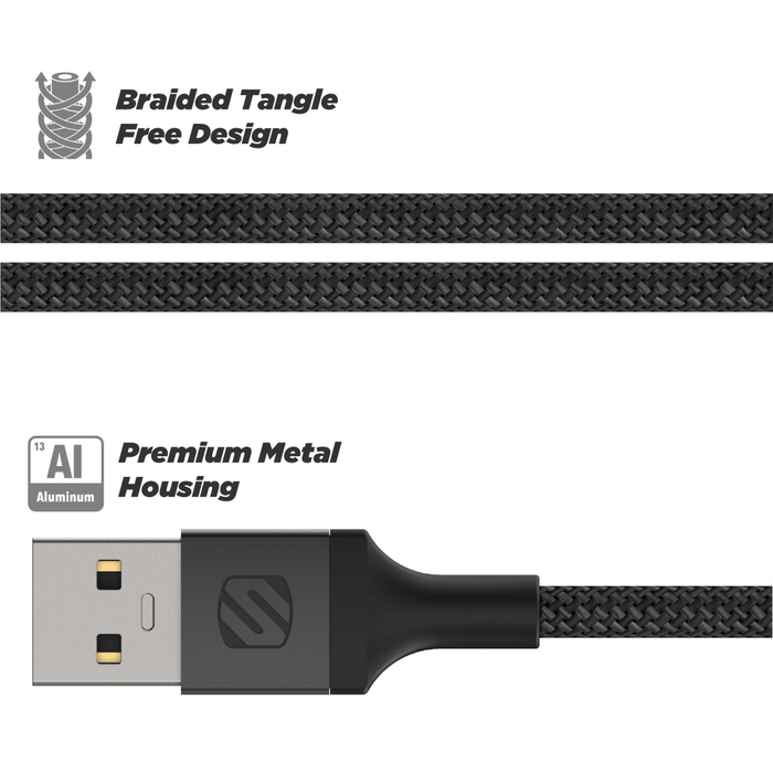 Scosche Braided USB C to 3.5mm Aux Cable 4ft Space Gray