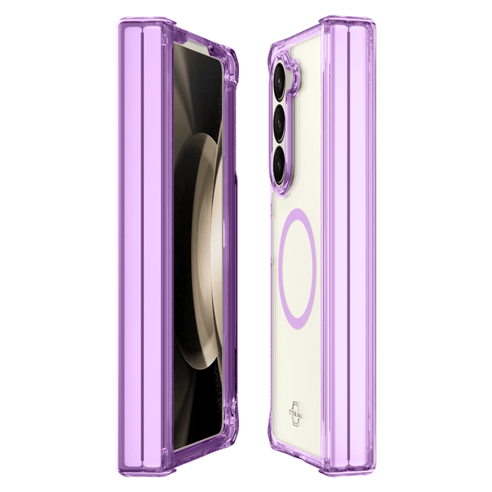 ITSKINS Supreme_R Hinge MagSafe Case with Pen Holder for Samsung Galaxy Z Fold5 Transparent Purple